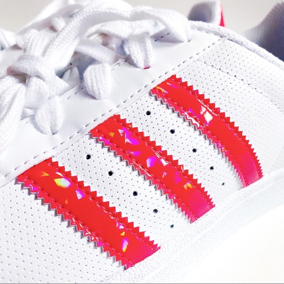 Adidas Superstar Holographic Pink White Sneakers - Picture 2 of 8